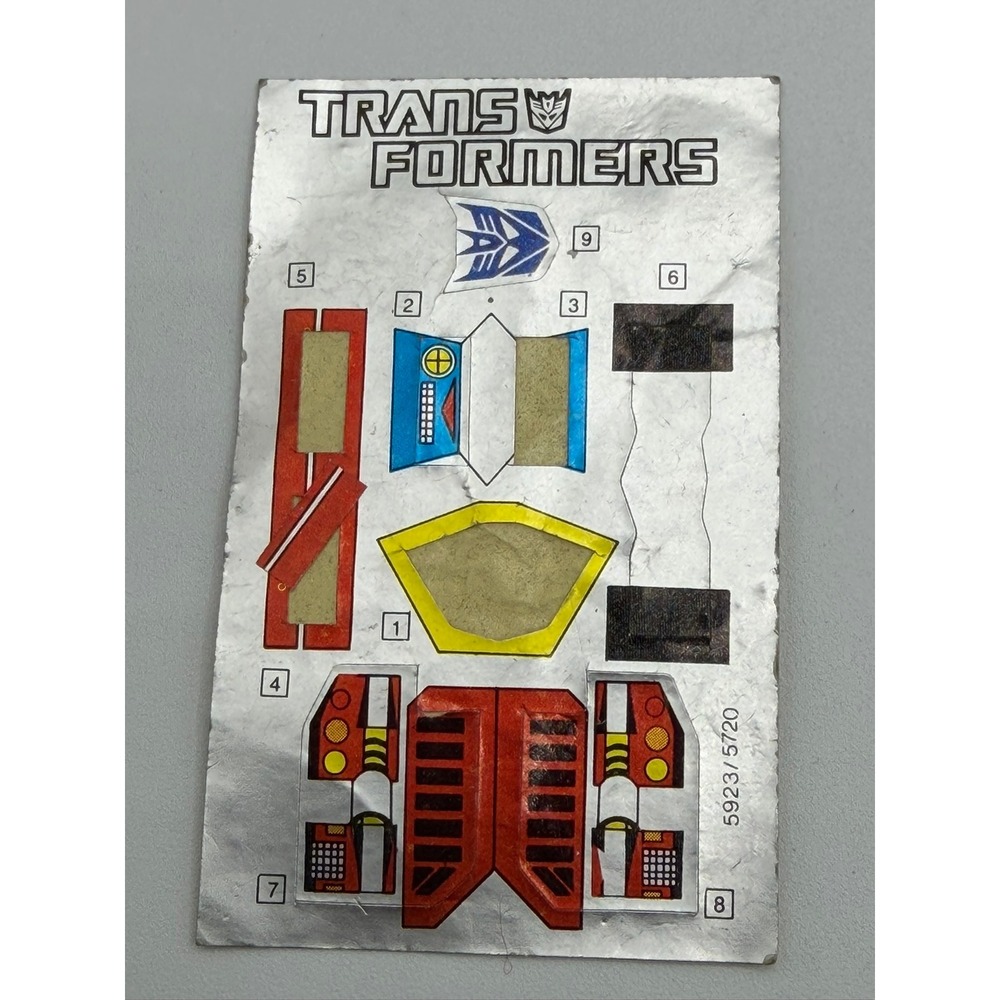 Vintage G1 Transformers Sticker Sheets Autobot Decepticon Foil Decals 5931 5923 - Picture 7 of 11